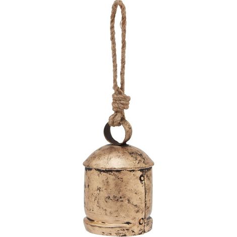 Antique Bell Bauble - Wood - L7 x W7 x H10 cm - Gold