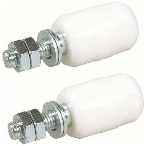 Olives de guidage supérieure nylon pour porte coulissante – Lot de 2 rouleaux 40 x 60mm – Fixation avec tige filetée – Résistance à la rouille (1/5)