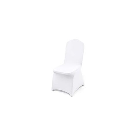 Couverture Housses de Chaise Mariage 5 Pièces Housse de Chaise Blanche Housse de Chaise Banquet pour Chaises sans Bras Polyester et Élasthanne Élastique Soirée Célébration Décoration (1/5)