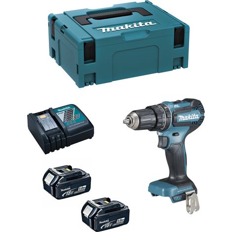 Makita - Taladro atornillador de impacto 18V, 2x batería 5,0 Ah, cargador DHP485RTJ (1/10)