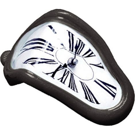 Horloge de bureau décorative rétro en plastique métallisé noir (1/5)