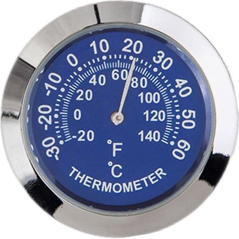 Termómetro/higrómetro para coche, reloj mini pequeño clásico para salpicadero, decoración genial para coche, aleación de metal. (1/5)