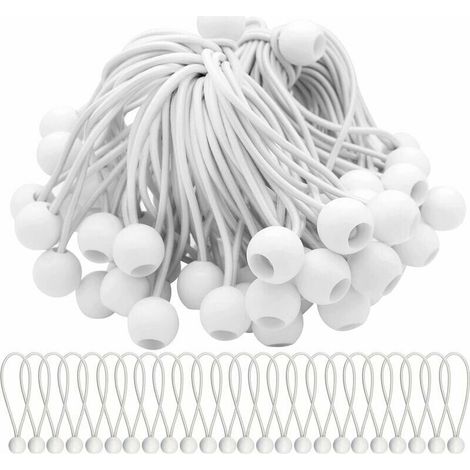 Lot de 75 Cordons Élastiques avec Boules Sandow - Idéal pour Attacher Chapiteaux, Tentes, Bannières et Bâches -DPZO (1/5)