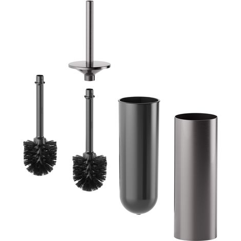 Inda - My Love Wand-/freistehender Toilettenbürstenhalter aus gebürstetem Gun Metal