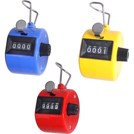 compteur Manuel 4 Chiffres Lot De 3 Compteur Mcanique Sans Batterie Orange Et Bleu, 4,3 Cm X 4,3 Cm X 5,2 Cm, 29g,tours/sport/entraneur/cole/vneme (1/5)