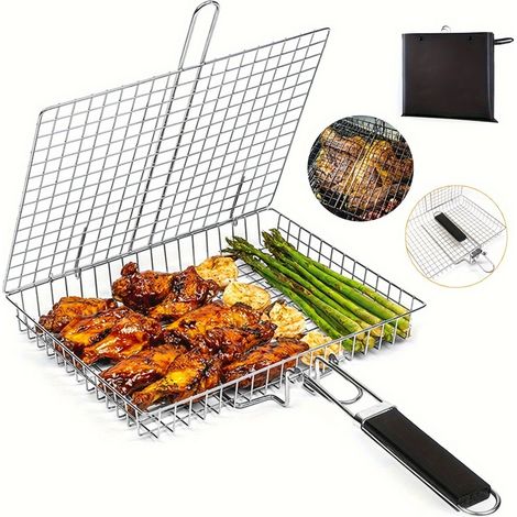 Panier de cuisson pour barbecue (lot de 1) – Panier de grillade robuste pour viandes, steaks, crevettes et légumes (1/5)