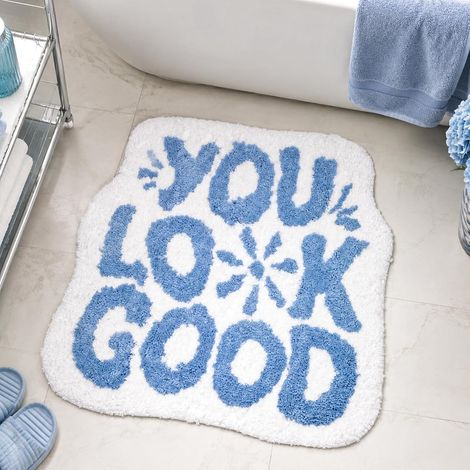 Tapis de Bain à Fleurs, Tapis de Salle de Bain Amusant en Microfibre Douce, Absorbant, antidérapant et Lavable, Descente de Bain pour Douche et Salle de Bain 54x64 cm (1/5)
