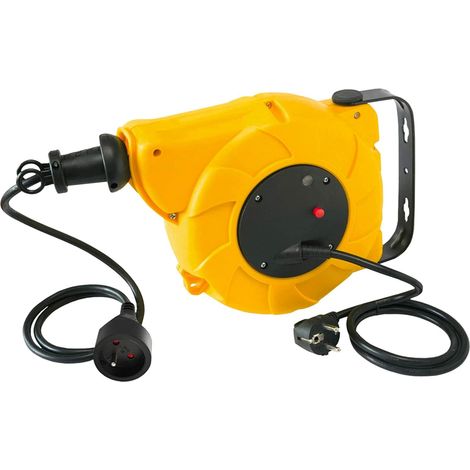 AVVOLGICAVO ELETTRICO AUTOMATICO FISSAGGIO A PARETE  - 8 MT + 2  cm.50x30x30 (1/4)
