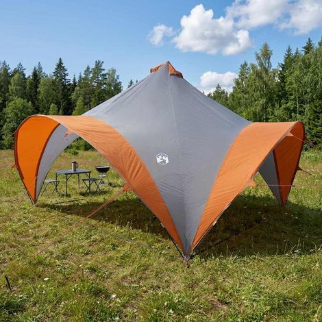 vidaXL Party Tent with Roof Grey and Orange 400 x 400 x 320 cm (1/5)