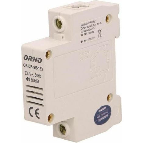 Sonnette 230 V - Rail DIN - Noir - Électromécanique - Volume : 80 dB