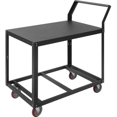 Table de travail mobile en acier avec roues universelles - Châssis à roulettes robuste - 89.92x59.94x106.43cm - 160 kg - Table de travail pour usines, ateliers, cuisine, restauration (noir) (1/5)