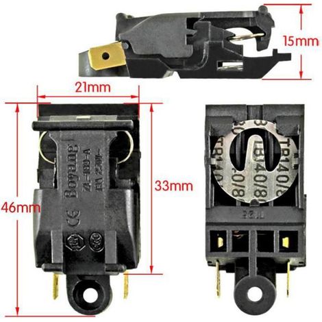 Interrupteur de vapeur pour contrôle de température de bouilloire électrique, lot de 2 pièces (1/3)