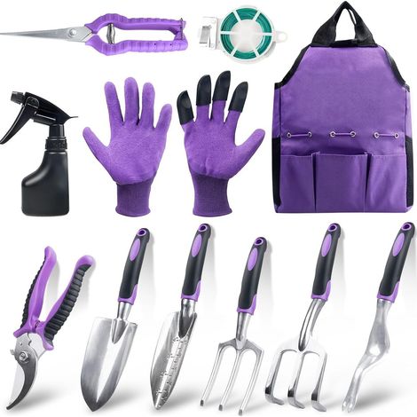 Kit complet de jardinage 10 pièces, outils en aluminium avec sac de rangement (1/5)