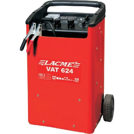 Lacme – Chargeur démarreur sur roues 12/24V 600A – 6 niveaux de charge – Protection courts-circuits – Ampèremètre – Garantie 2 ans (1/2)