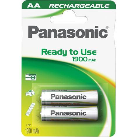 Batterie ricaricabili Ni-Mh stilo AA 1,2V 1900mAh Panasonic "Ready to Use" 2