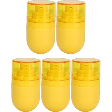 5 Flacons de Voyage 15ml Design à Vide Jaune Pression Résistants PET pour Cosmétiques Shampoing Lotion (1/5)