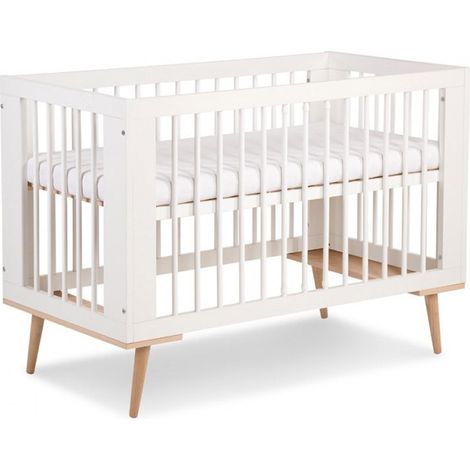 Lit bébé 120x60cm blanc SOPHIE Lit à barreaux amovible (1/4)