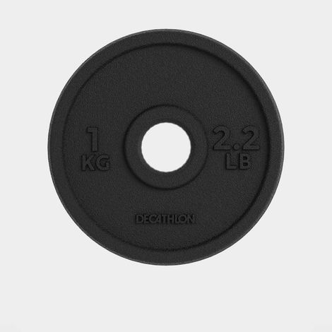 Poids de fitness, disque en fonte de 1 kg, 28 mm, pour la musculation (1/5)