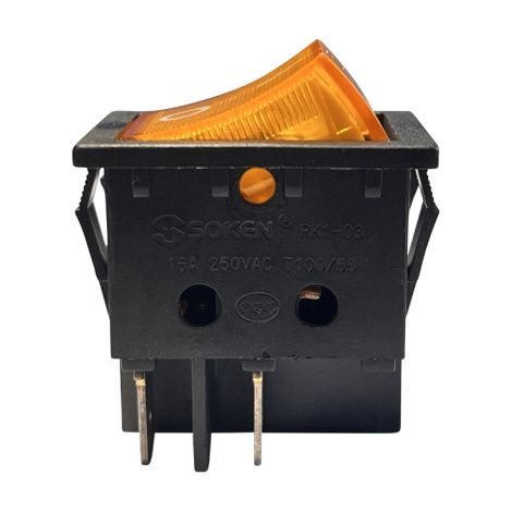 SOKEN RK1-03 Wippschalter 250V 16A Kippschalter Orange mit LED (1/5)