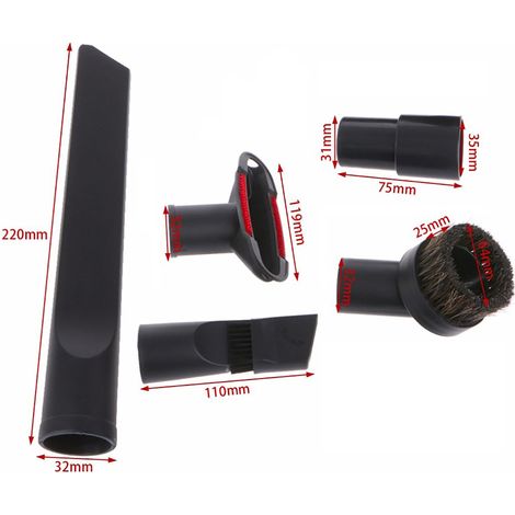 Balai poussière universel de remplacement pour aspirateur, accessoires compatibles tuyau standard 32mm, brosse adaptable, kit nettoyage polyvalent. (1/2)