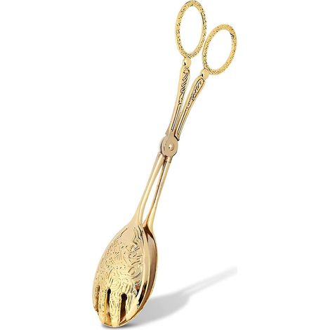 Pinces de cuisine en métal, pinces de cuisson, pinces à barbecue, pinces à salade pour buffet, pinces à sucre, pinces alimentaires dorées pour servir, cuisiner, préparer des salades, glaçons (1/5)