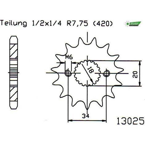 Pignon TT Lightweight - 420 - 14 Dents - Similaire JTF1310 (1/2)