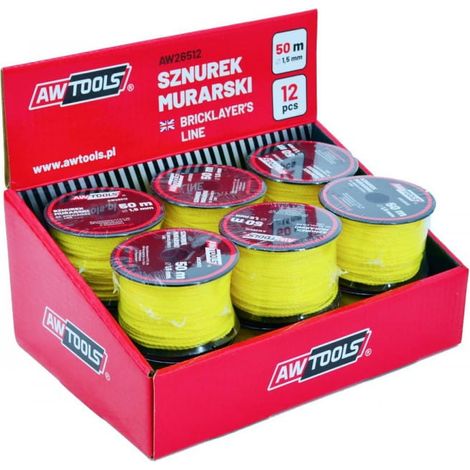 Corde de maçonnerie AWTOOLS 50 m / 1,5 mm 12 pièces.