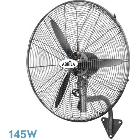 Ventilatore industriale da parete borrasca nero 3 velocità 145w 3 pale fisse e rotanti 60x56x30cm