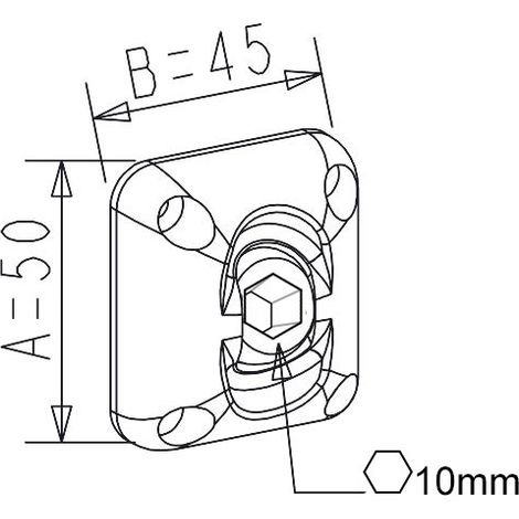 Guide à Rotule Hexagonal 10mm - Blanc - ZF - Volet Roulant