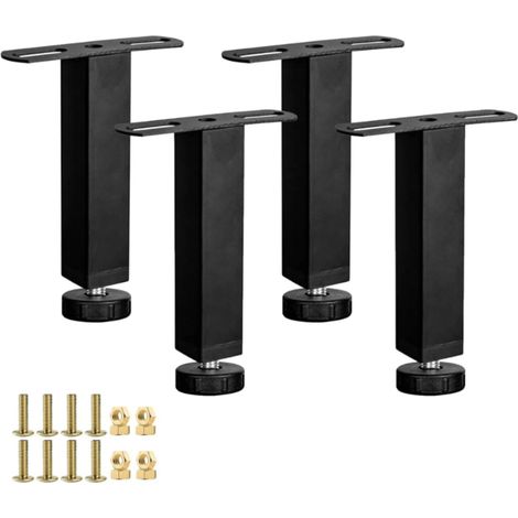 Pieds de banc et de lit réglables, 4 pieds en forme de T, pieds de support métalliques réglables pour cadre de lit et accessoires de cadre de lit (1/5)