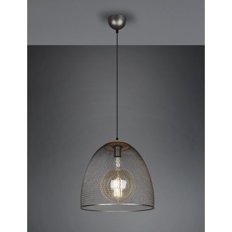 LED Pendelleuchte mit Drahtgeflecht Lampenschirm Silber, Ø 40cm (1/5)