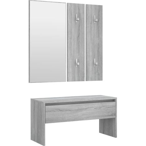 Hallway Furniture Set Grey Sonoma Engineered Wood vidaXL