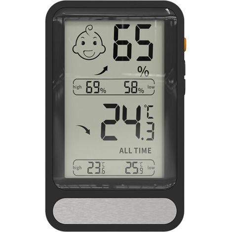Thermomètre hygromètre numérique intérieur, jauge d'humidité avec grand écran LCD éclairé, enregistrement MIN/MAX. Pour salon, serre, et autres pièces.
