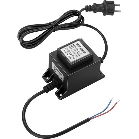 Transformateur 220V 12V AC/AC, Adaptateur LED Transfo 15W 1.25A, Alimentation Étanche IP68 pour Éclairage de Jardin, Fontaine, et Piscine (1/5)