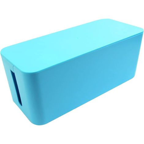 Boîte de Gestion des Câbles en Plastique pour Multiprises Électriques Couvercle, Taille S, Organise et Cache Les Câbles Bureau en Bleu (1/4)