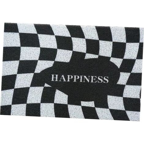 Tapis de cuisine à damier lavable, tapis d'entrée antidérapant pour la maison, le restaurant ou le bureau, noir