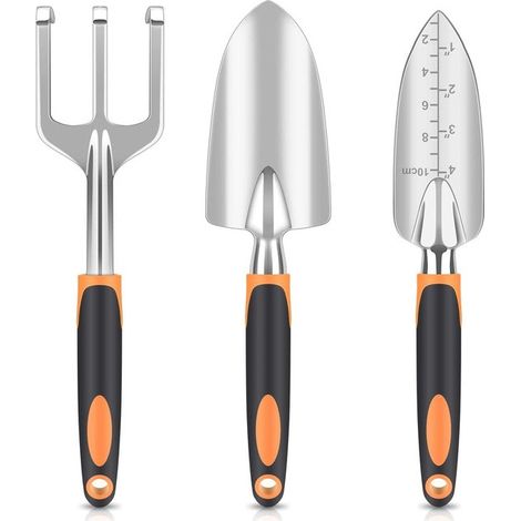 Gartengeräte Set aus Edelstahl Handgeräte Set für drinnen und draußen Robust und rostfrei 1,5 kg Einfarbig (1/5)
