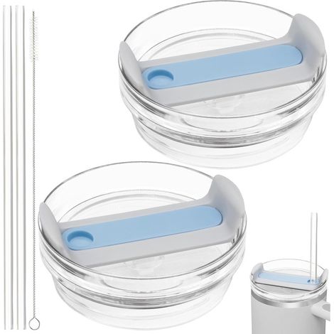 Couvercle pour gobelet de 1,2 L (40 oz), couvercle résistant à la glace, couvercle en silicone, couvercle pour gobelet de voiture (bleu) (1/5)