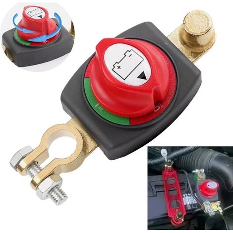 Coupe-batterie 12V 48V 300A interrupteur principal manuel, déconnecteur de batterie universel pour voiture camion bateau camping-car, borne positive (1/5)