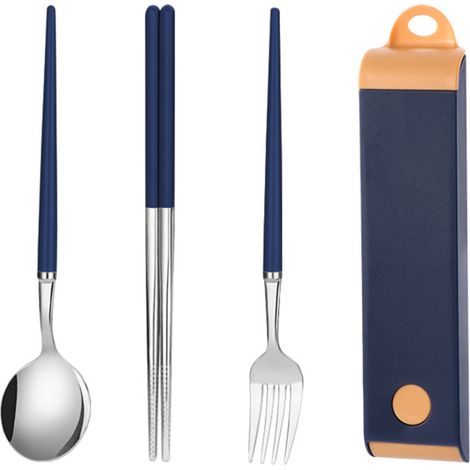 Couverts Réutilisables En Acier Inoxydable 316 - Ensemble Avec Étui - Pour Pique-Nique Bureau Camping Voyage - 3 Pièces (1/5)