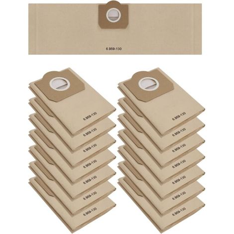 15 Sacchetti per Karcher WD3 MV3 6.959-130.0, 1629 Sacchetti filtro di carta di ricambio premium MV3 per lavaggio a secco e a umido, Sacchetto per accessori premium Karcher WD3