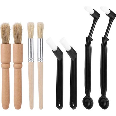 Juego de 8 cepillos de limpieza para cafeteras，cepillos de limpieza para máquinas de espresso y molinillos de café，molinillos de café (1/2)