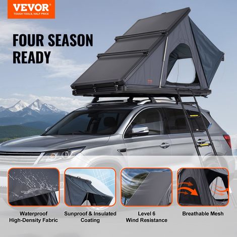 Tente de Toit Rigide pour 2 à 3 Personnes, Tente de Camping pour Véhicules Imperméable, avec Échelle Télescopique, Matelas Épais et… (1/5)