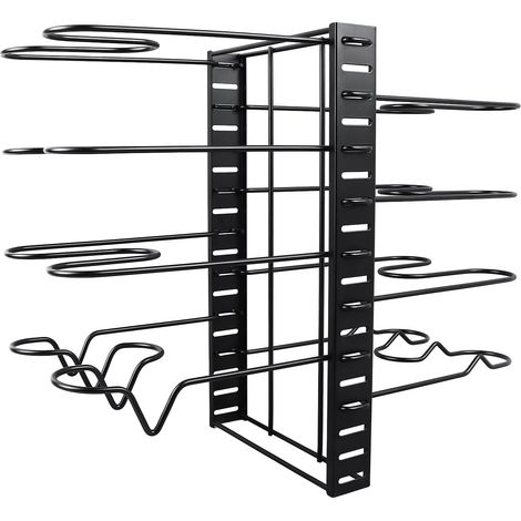 Étagère à casseroles et poêles, multi-niveaux, réglable, en fer, robuste, rangement vertical pour cuisine (1/5)