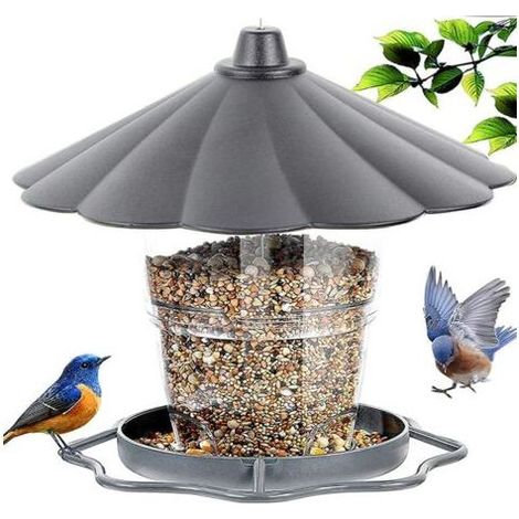 Mangeoire à oiseaux, mangeoire à oiseaux d'extérieur, étanche, suspendue, adaptée à la cour, au jardin, au lampadaire (1/5)