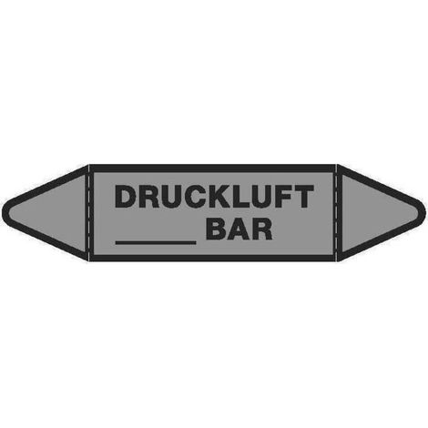 Klebeschild Druckluft bar Deutsch, 70 x 18