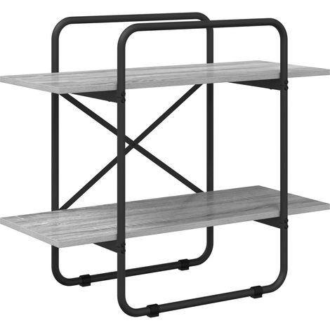 Bücherregal 2 Ebenen 80 x 35 x 70 cm PB Sonoma-Grau vidaXL (1/5)