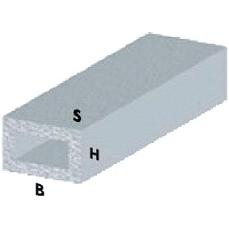 PROFILO ARGENTO H.100 TUBO RETT. 30X15X1 . Prezzo per 1 pezzo.