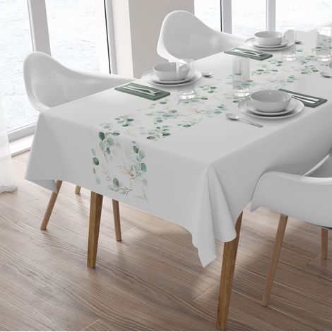 Chemin de table décoratif 85x85 Feuilles vertes Panama (1/3)