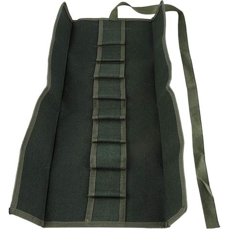 Sac à outils de jardin enroulable en toile, sac de rangement pour outils de bonsaï avec 10 poches de rangement, trousse à outils multifonctionnelle et portable pour l'entretien du jardin et des bonsaï (1/5)